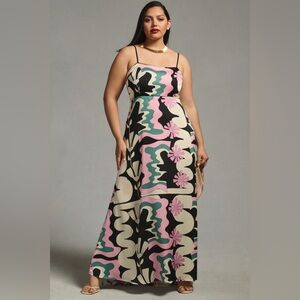 Anthropologie Oopscool Graphic Print Dress in Black Pattern